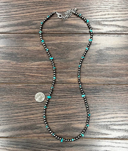 Handmade Polish Navajo Bead, Turquoise Necklace