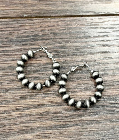 Navajo Bead Hoop Earrings