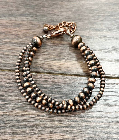 Handmade Copper Navajo Adjustable Bracelet