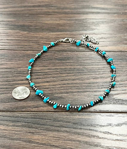 Handmade Navajo Bead, Turquoise Necklace