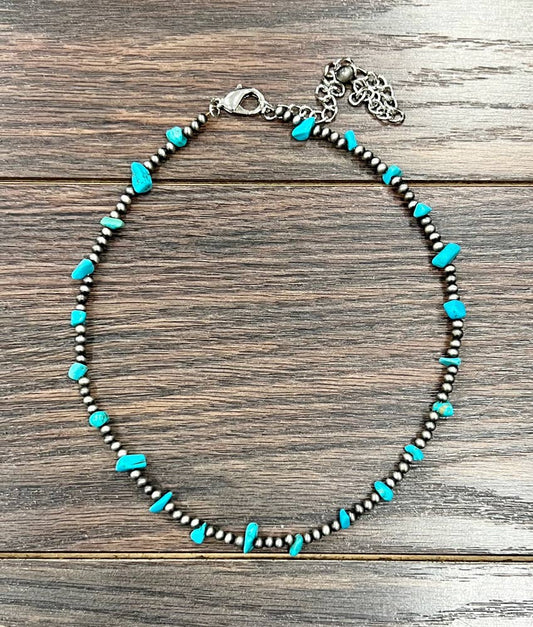 Handmade Navajo Bead, Turquoise Necklace