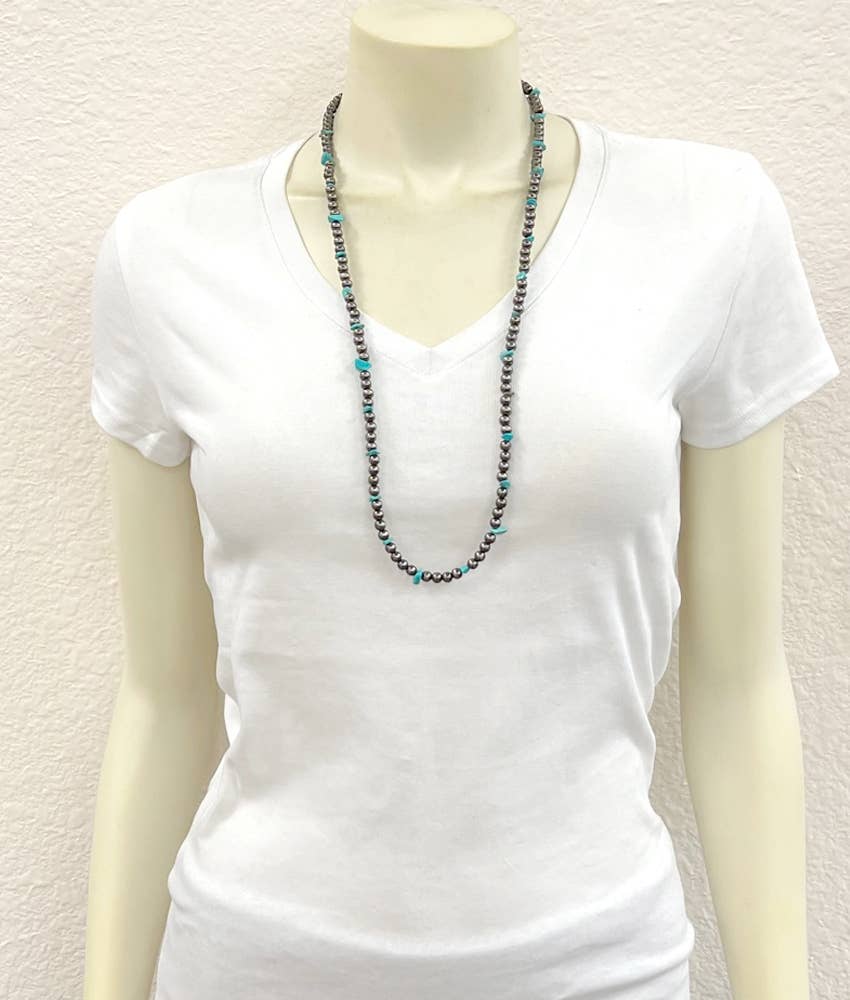 Handmade Polish Navajo Bead, Turquoise Necklace