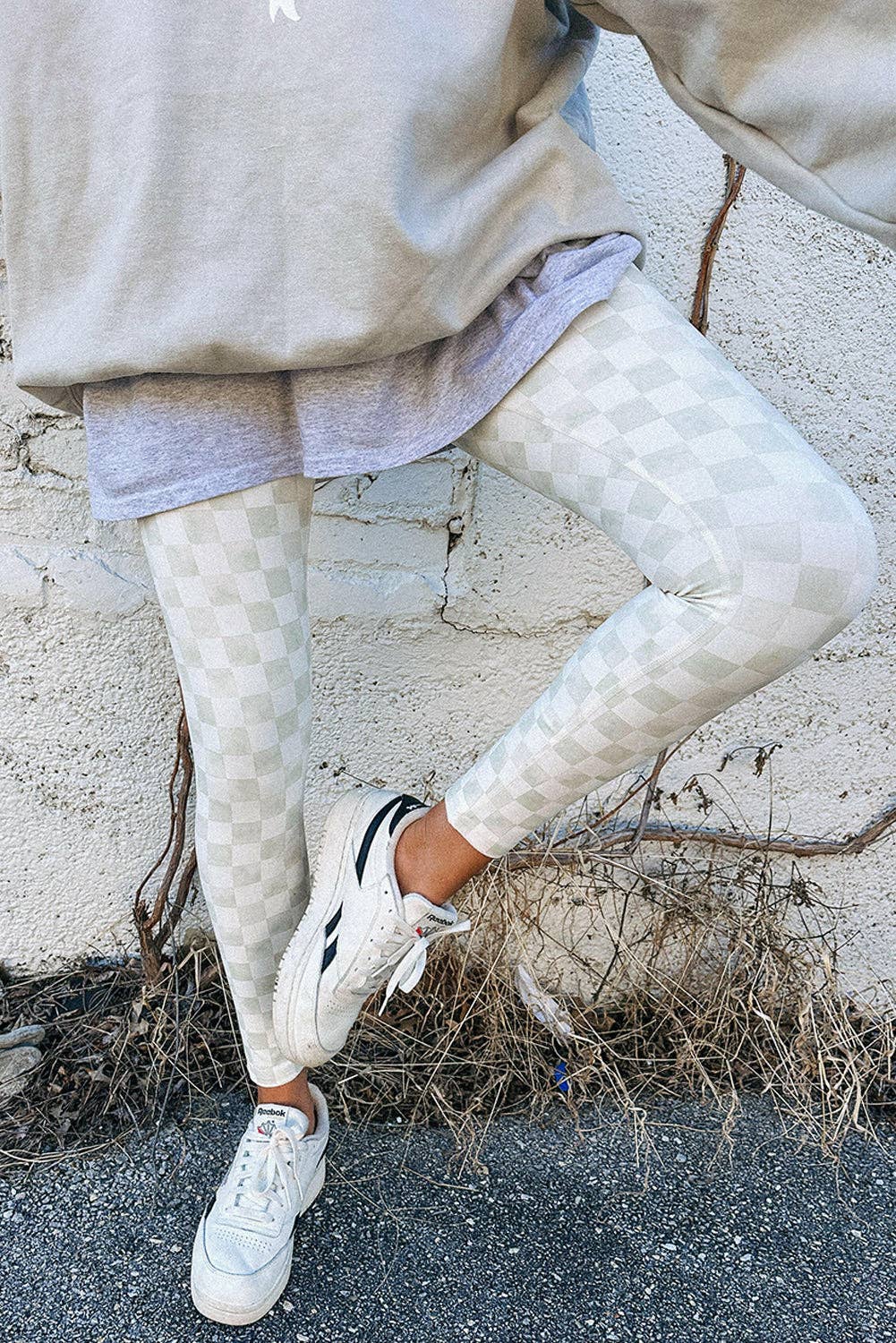 Checker High Waist Skinny Leggings