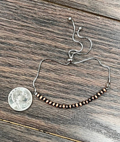 Handmade Copper Navajo Bead Adjustable Bracelet