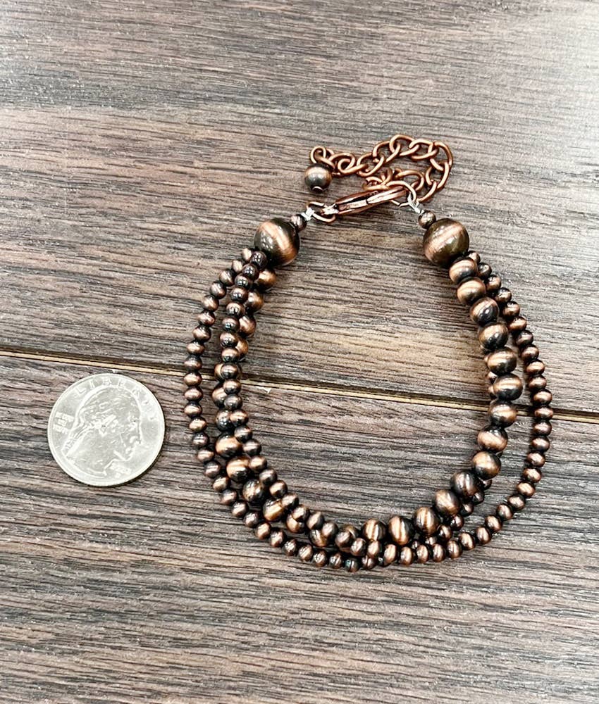 Handmade Copper Navajo Adjustable Bracelet